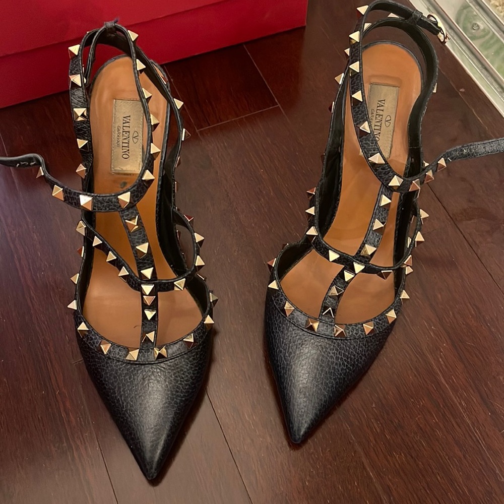Valentino pointy toe rock stud heel